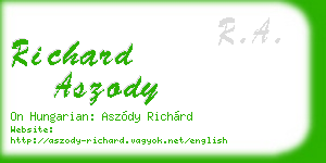 richard aszody business card